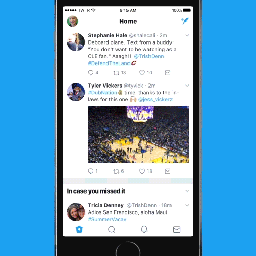 GIF of the updated Twitter design GIF of the updated Twitter design