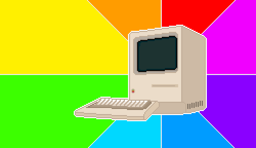 fdc.gif trippy gif of an old-school computer on a psychedelic flashing background