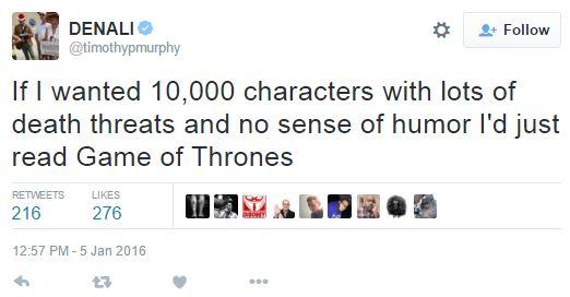 Game of Thrones Joke game of thrones joke about Twitter's increase of character limit