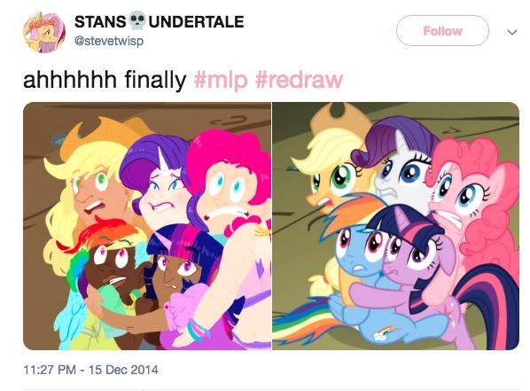 MLP STANS UNDERTALE @stevetwisp Follow ahhhhhh finally #mlp #redraw 11:27 PM 15 Dec 2014