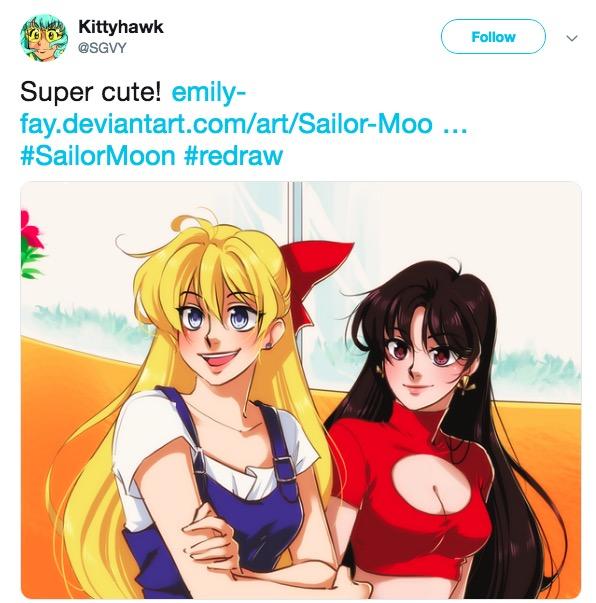 Sailor Moon Kittyhawk @SGVY Follow Super cute! emily- fay.deviantart.com/art/Sailor-Moo #SailorMoon #redraw