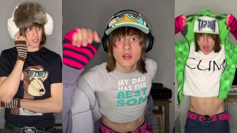 Luke Blovad TikTok depicting various images from his videos.