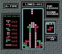 Mature Tetris LINES 001 TOP o10000 A-TYPE SCORE 000268 189 hand slap.con 003 NEXT LEVEL 04 002