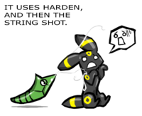 It used harden and then the string shot. IT USES HARDENN AND THEN THE STRING SHOT.