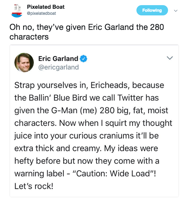 more copypasta abuse on twitter after the character limit change to 280 more copypasta abuse on twitter after the character limit change to 280
