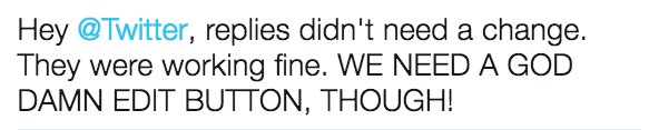 Tweets complaining about Reply Update button Tweets complaining about Reply Update button